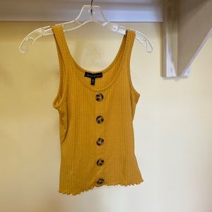 Yellow Derek heart button tank top